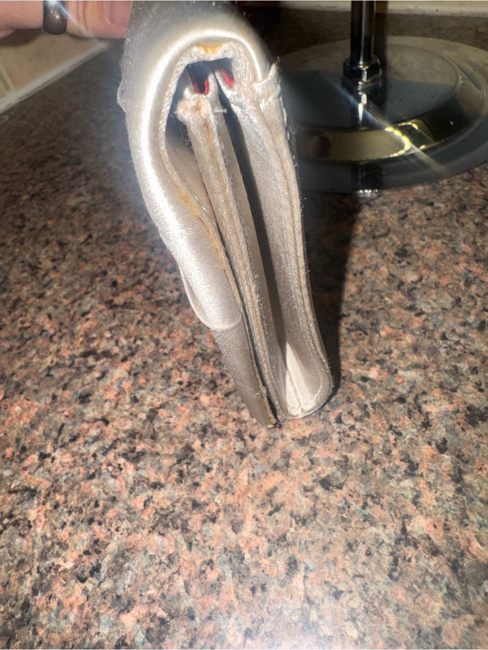 Christian Louboutin 💎Silver Satin Swirl Clutch - Picture 7 of 9